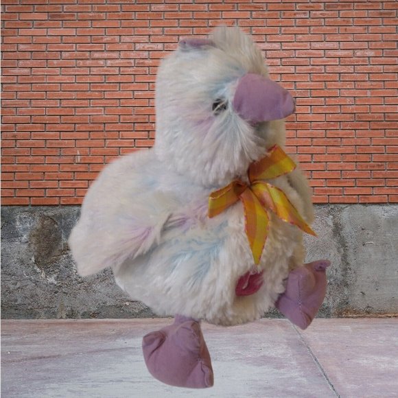 GOFFA Easter Chirping White Baby Bird with Purple Trim & Yellow Paid Bow 6" Toy - Picture 10 of 15